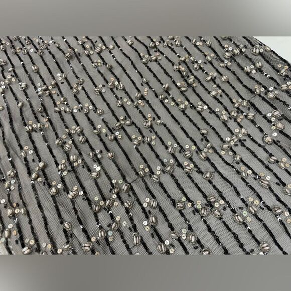 Alice + Olivia Shift Bling Sequins Beaded Mini Dress Women Small Black - Picture 2 of 5